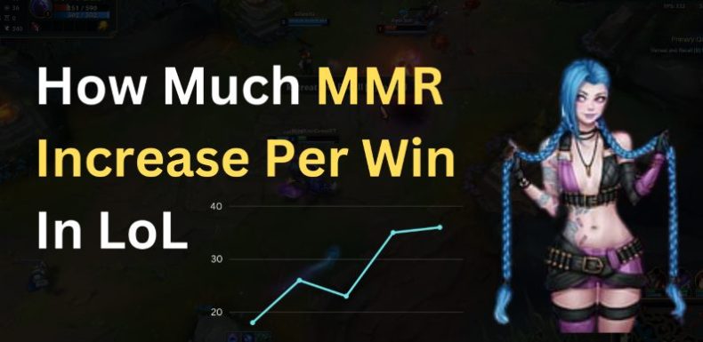 How much MMR increase per win in League of Legends, A MOBA game. 