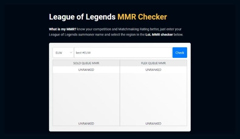lolmmr.com is displaying Unranked, Here is solution. 
